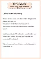 Vorschau - Fördermaterial/Inklusion - Rechendose Uhrzeit 2 - volle, halbe und Viertelstunden - Seite 1
