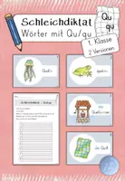 Vorschau - Arbeitsblätter - Schleichdiktat - Wörter mit Qu/qu (1.Klasse) - Deckblatt