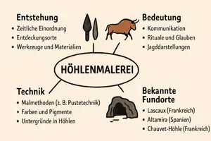 Vorschau - Arbeitsblätter - Arbeitsblätter zum Thema "Höhlenmalerei" + Lösung & MP3 + Mindmap + Infografik - Seite 1