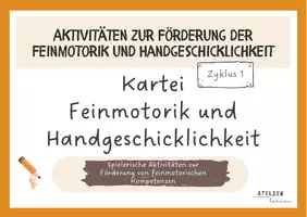 Vorschau - Aufgabenkarten - Kartei Feinmotorik und Handgeschicklichkeit - Deckblatt