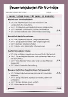 Vorschau - Arbeitsblätter - Bewertungsbogen Referat mit Präsentation Klasse 7, 8, 9, 10 Vortrag - Seite 2