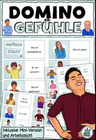 Vorschau - Spiele - Domino plus Arbeitsblatt "Gefühle" DaZ / DaF / Deutsch - Deckblatt