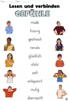 Vorschau - Arbeitsblätter - Lesen und verbinden "Gefühle" DaZ / DaF / Deutsch - Seite 1