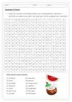 Vorschau - Arbeitsblätter - Suchsel - Summer words - Deckblatt