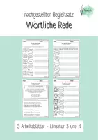 Vorschau - Arbeitsblätter - Wörtliche Rede (nachgestellter Begleitsatz) - Deckblatt