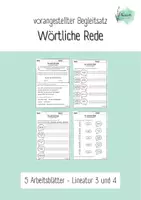 Vorschau - Arbeitsblätter - Wörtliche Rede (vorangestellter Begleitsatz) - Deckblatt
