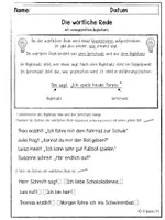 Vorschau - Arbeitsblätter - Wörtliche Rede (vorangestellter Begleitsatz) - Seite 2