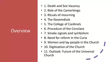 Vorschau - Präsentationen/Tafelbilder - Pope Francis died - Procedure of the Conclave | Presentation - Seite 1