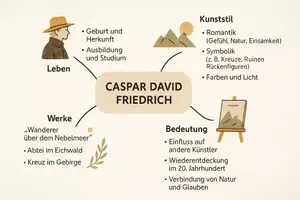 Vorschau - Arbeitsblätter - Arbeitsblätter zum Thema "Caspar David Friedrich" + Lösung & MP3 + Mindmap + Infografik - Seite 2