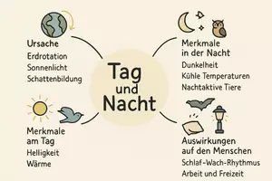 Vorschau - Arbeitsblätter - Arbeitsblatt "Tag und Nacht" + Onlineübung & MP3 + Mindmap + Infografik - Seite 2