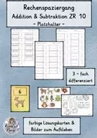 Vorschau - Arbeitsblätter - Rechenspaziergang - ZR 10 - Addition und Subtraktion - Platzhalter - Deckblatt