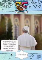 Vorschau - Arbeitsblätter - Arbeitsmaterial: In Erinnerung an Papst Franziskus (1936–2025) – Leben, Wirken & Reflexion ✝️🌍 - Deckblatt