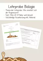 Vorschau - Stundenentwürfe - Lehrprobe Biologie Regenwurm: Ausarbeitung mit Material - Deckblatt
