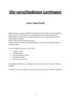 Vorschau - Test - Lerntypen - Deckblatt