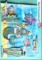 Vorschau - Unterrichtsreihen - Sommer Kunstunterricht, Unterwasserwelt Ausmalbilder, Bastelvorlagen Meerjungfrau, Fische, Pflanzen - Seite 2