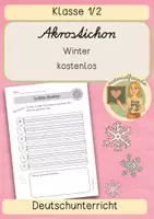 Vorschau - Arbeitsblätter - Akrostichon Winter - Klasse 1/2 - kostenlos - Deckblatt