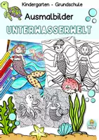 Vorschau - Arbeitsblätter - Sommer Ausmalbilder, Unterwasserwelt, Meerjungfrau, Meerestiere - Deckblatt