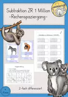 Vorschau - Arbeitsblätter - Rechenspaziergang Subtraktion Zahlenraum 1 Mio - Deckblatt