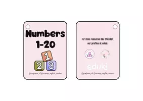 Vista previa - Tarjetas / Manipulativos - TRACING NUMBERS (1-20) ENGLISH KEYCHAIN - página 2