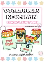 Vista previa - Tarjetas / Manipulativos - SCHOOL SUPPLIES ENGLISH VOCABULARY KEYCHAIN - Portada