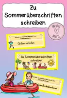 Vorschau - Aufgabenkarten - Zu Sommerüberschriften schreiben - Deckblatt