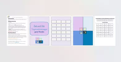 Vorschau - Fördermaterial/Inklusion - TAGESZEITENMAPPE (ganze Stunden) - Seite 1
