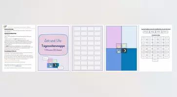 Vorschau - Fördermaterial/Inklusion - TAGESZEITENMAPPE (5 Minuten, 36 Zeiten) - Seite 1