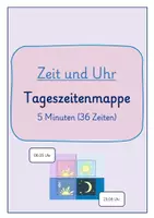 Vorschau - Fördermaterial/Inklusion - TAGESZEITENMAPPE (5 Minuten, 36 Zeiten) - Deckblatt