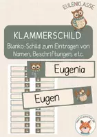 Vorschau - Poster - Eulenklasse- Klammerschild, Namensschild - Deckblatt
