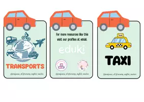 Vista previa - Tarjetas / Manipulativos - Llavero de transportes en inglés - English keychains - página 1