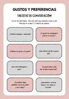 Vista previa - Tarjetas / Manipulativos - GUSTOS Y PREFERENCIAS TARJETAS DE CONVERSACIÓN ELE - página 1