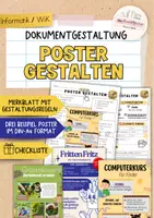 Vorschau - Unterrichtsreihen - Poster gestalten | Informaitk | WiK | Dokumentgestaltung | Word | Canva - Deckblatt