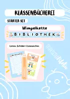 Vorschau - Anderer Materialtyp - Klassenbücherei Starterset – Lesezeichen, Schilder, Ausleihliste & Wimpelkette - Deckblatt