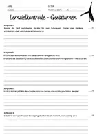 Vorschau - Arbeitsblätter - Lernerfolgskontrolle Gerätturnen - Deckblatt
