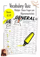 Vorschau - Arbeitsblätter - Englisch Vokabel-Quiz – Wortschatzübung mit Lösungen - Deckblatt