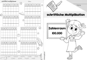 Vorschau - Arbeitsblätter - schriftliche Multiplikation | Mathe Klasse 4 - Seite 1