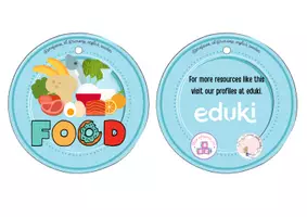 Vista previa - Tarjetas / Manipulativos - Llavero de comida en inglés - English keychains - página 1
