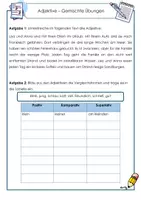 Vorschau - Arbeitsblätter - Adjektive - Gemischte Übungen - Seite 1
