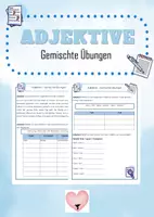 Vorschau - Arbeitsblätter - Adjektive - Gemischte Übungen - Deckblatt