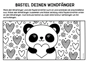 Vorschau - Arbeitsblätter - Windspiele zum Ausmalen & Basteln für den Muttertag & Vatertag - Bunte Windfänger Bastelvorlagen - Seite 3
