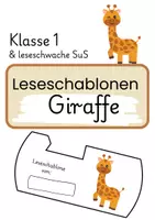 Vorschau - Fördermaterial/Inklusion - Leseschablone Giraffe - Deckblatt
