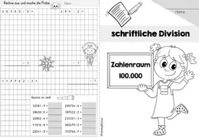 Vorschau - Arbeitsblätter - schriftliche Division | schriftlich dividieren | Mathe Klasse 4 - Seite 1
