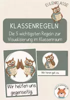 Vorschau - Poster - Eulenklasse- Unsere Klassenregeln - Deckblatt