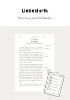 Vorschau - Arbeitsblätter - Musterlösung - Gedichtanalyse - Liebeslyrik - Mascha Kaléko "Sehnsucht nach dem Anderswo" - Klasse 10 - Deckblatt