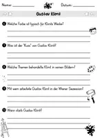 Vorschau - Arbeitsblätter - AB Gustav Klimt | Kunst | Arbeitsblätter mit Fragen + Lösungen - Seite 2
