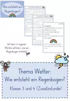 Vorschau - Unterrichtsreihen - Einheit Wetter: Wie entsteht ein Regenbogen (Zusatzstunde) Klasse 3/4 - Deckblatt