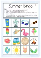 Vorschau - Arbeitsblätter - Bingo Summer Sommerferien end of year Englischunterricht Grundschule Sek I - Seite 3