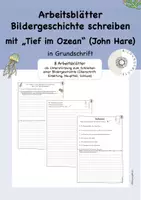 Vorschau - Arbeitsblätter - Arbeitsblätter Schreiben einer Bildergeschichte Tief im Ozean - Deckblatt