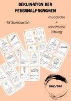 Vorschau - Bildkarten - Personalpronomen - Spielkarten - DaZ/DaF - Deckblatt