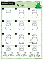 Vorschau - Mal- und Bastelvorlagen - Zeichnen Schritt für Schritt: Frosch - Seite 3